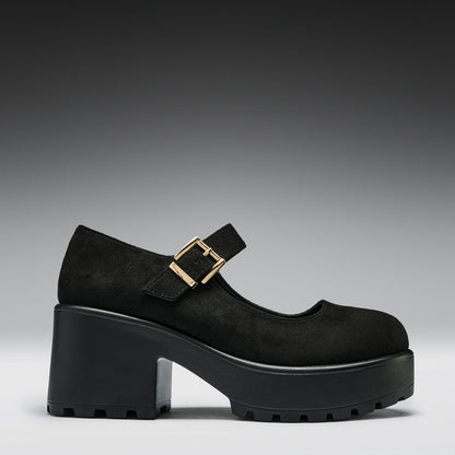 KOI Footwear - Black Chunky Platform Mary Jane Shoes