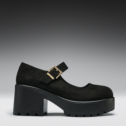 KOI Footwear - Black Chunky Platform Mary Jane Shoes