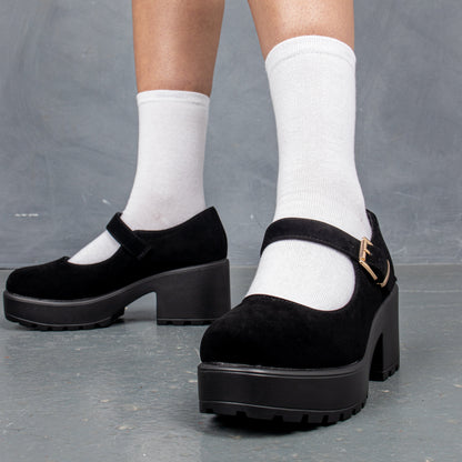 KOI Footwear - Black Chunky Platform Mary Jane Shoes