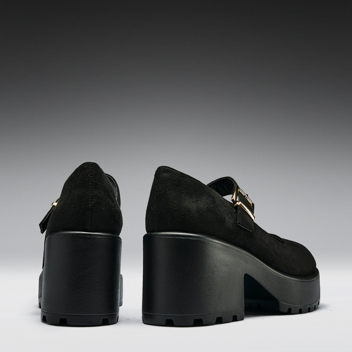 KOI Footwear - Black Chunky Platform Mary Jane Shoes
