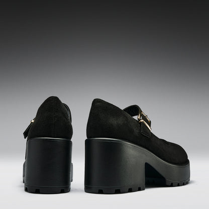 KOI Footwear - Black Chunky Platform Mary Jane Shoes