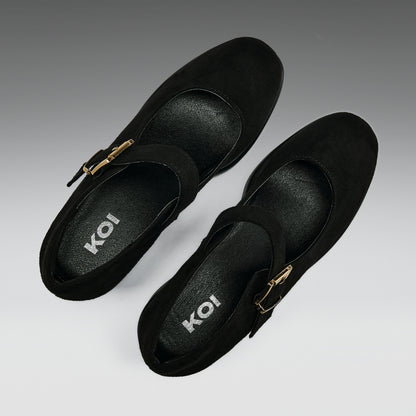 KOI Footwear - Black Chunky Platform Mary Jane Shoes