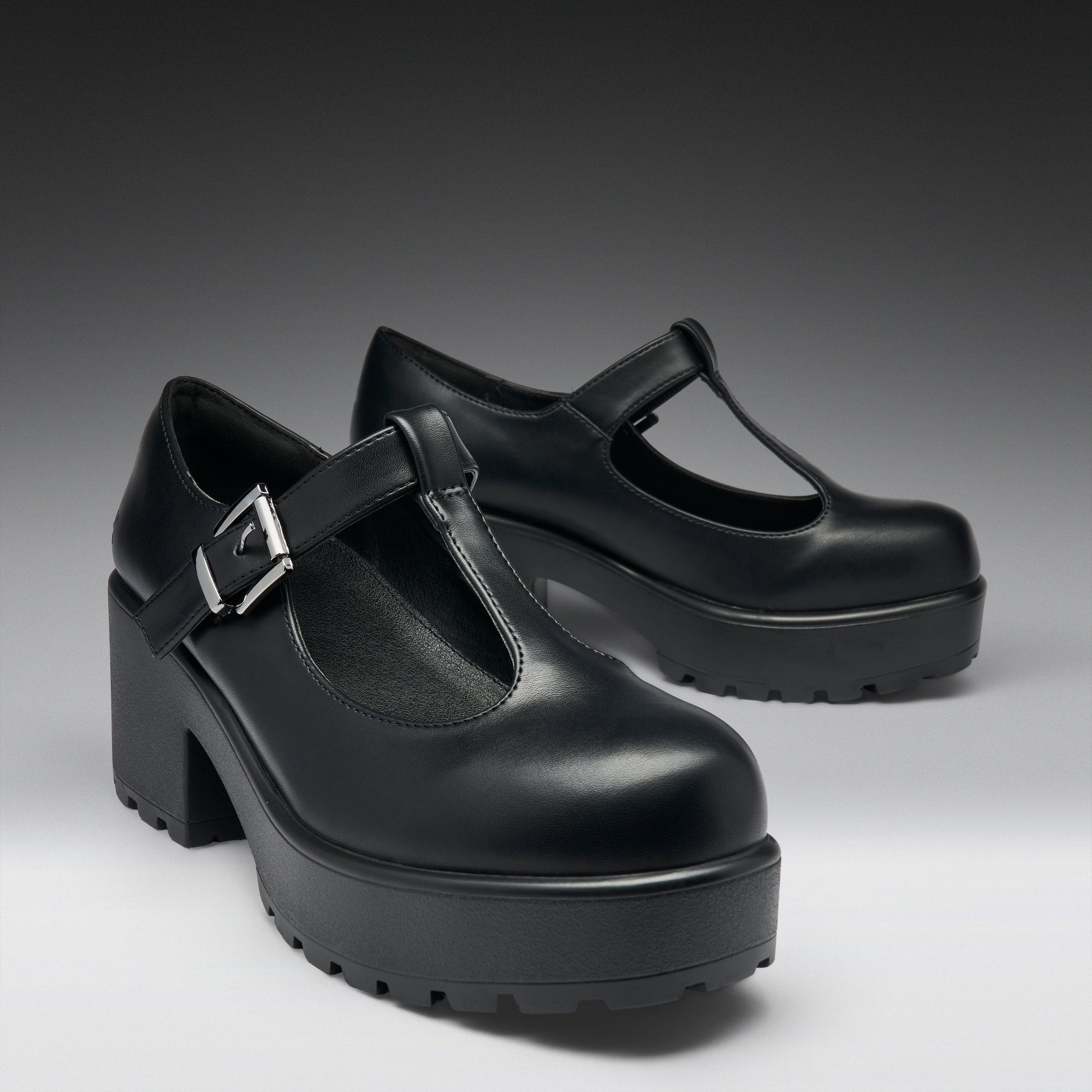 KOI Footwear - Black Chunky Platform Mary Jane Shoes
