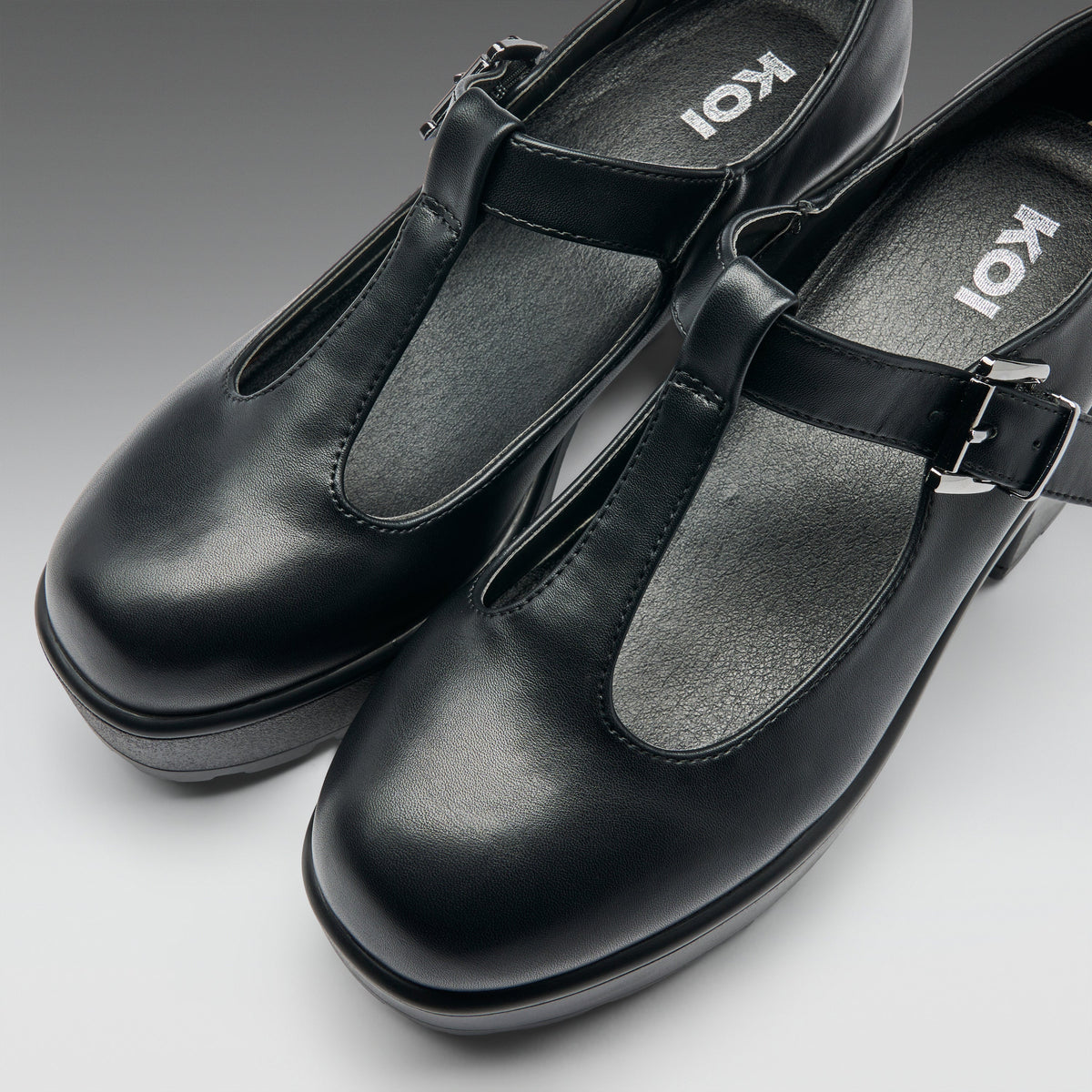 KOI Footwear - Black Chunky Platform Mary Jane Shoes