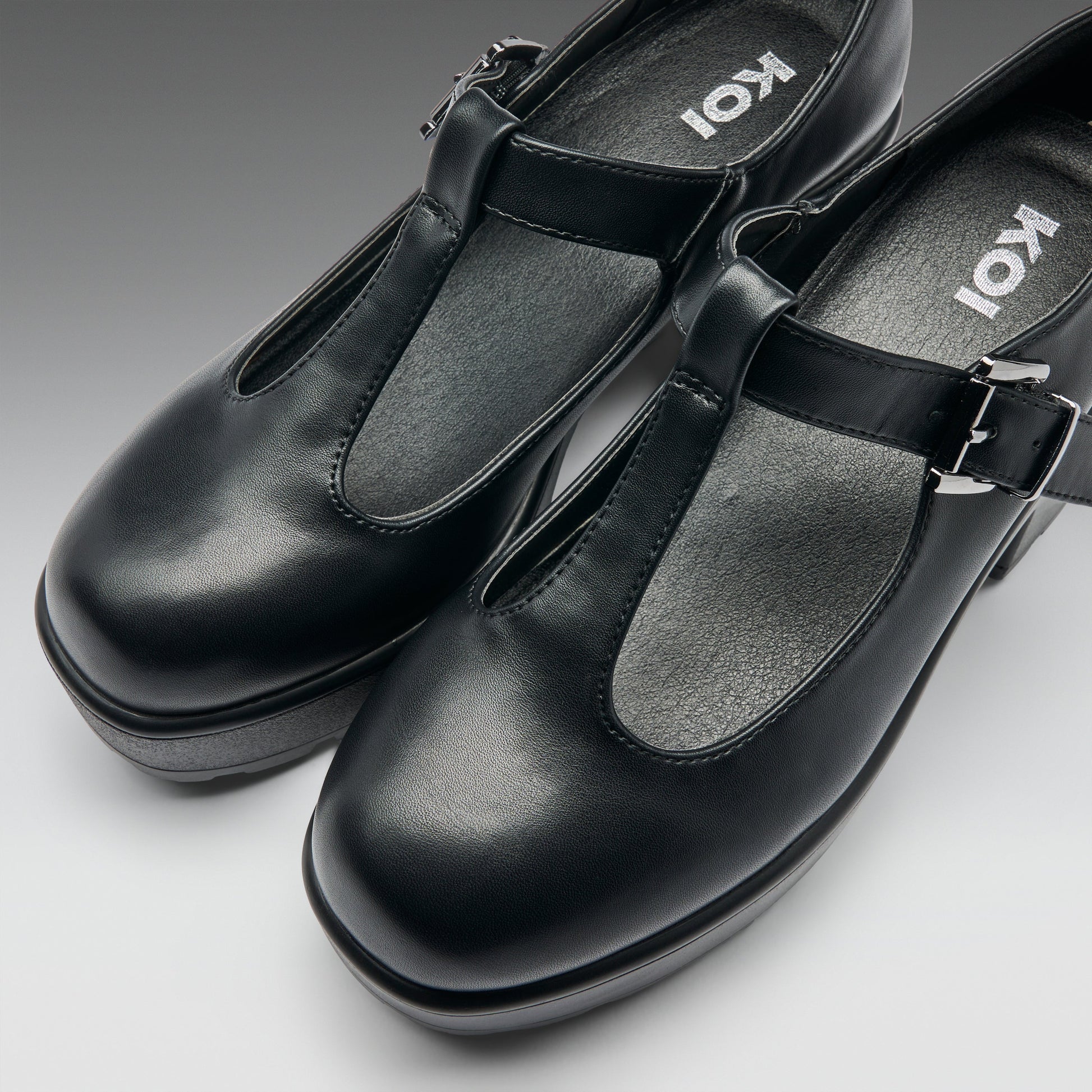 KOI Footwear - Black Chunky Platform Mary Jane Shoes