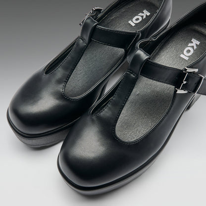 KOI Footwear - Black Chunky Platform Mary Jane Shoes