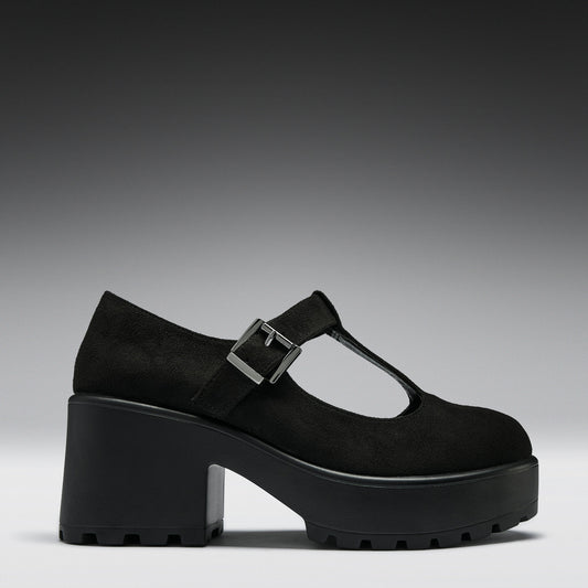 KOI Footwear - Sai Black Mary Jane Shoes 'Suede Edition'