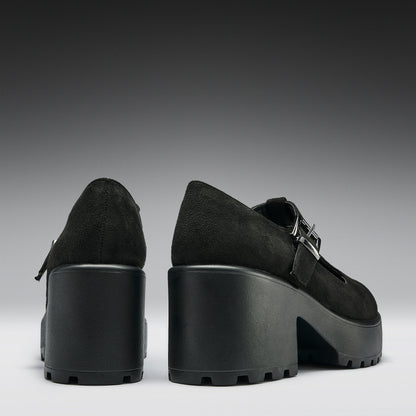 KOI Footwear - Sai Black Mary Jane Shoes 'Suede Edition'