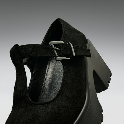 KOI Footwear - Sai Black Mary Jane Shoes 'Suede Edition'