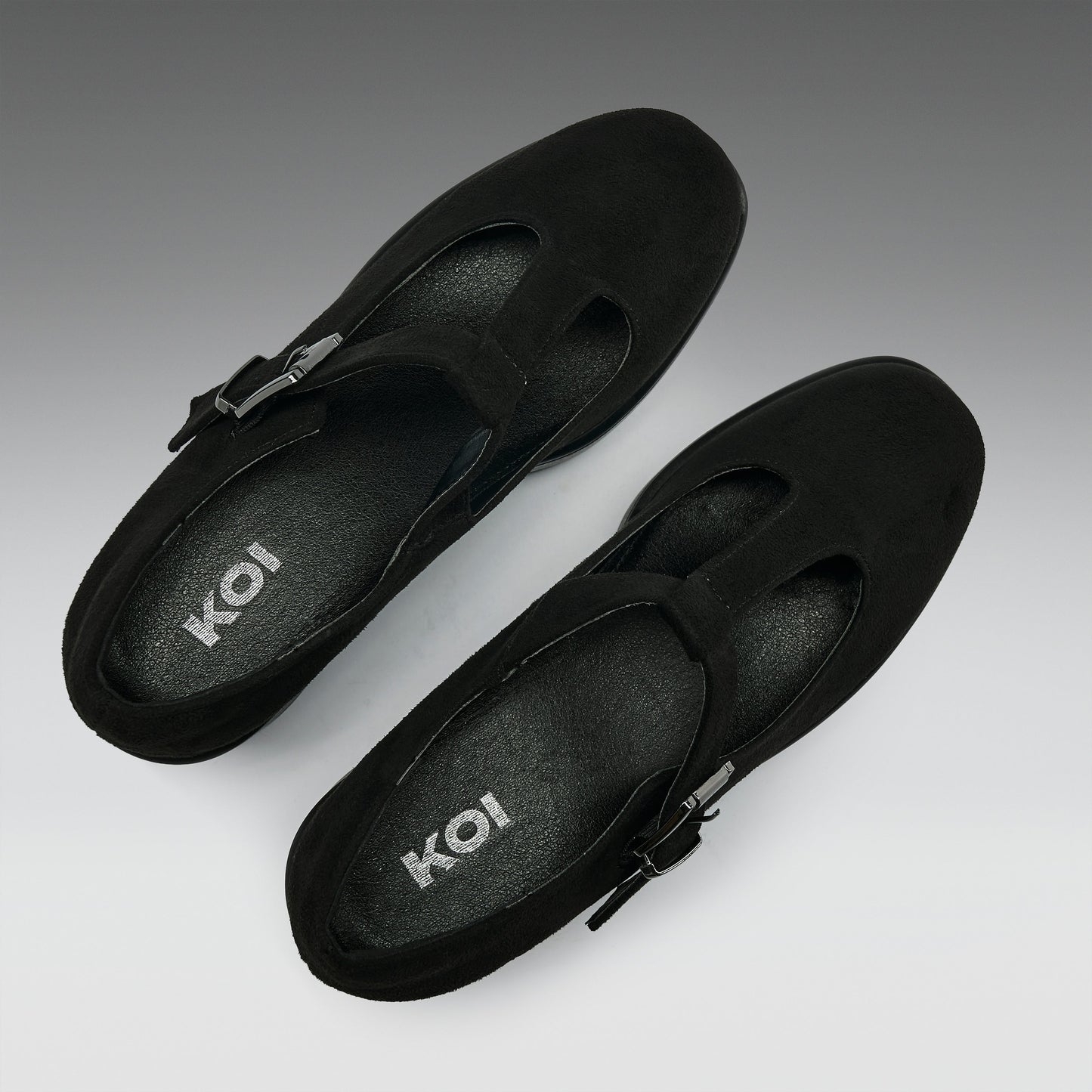 KOI Footwear - Sai Black Mary Jane Shoes 'Suede Edition'