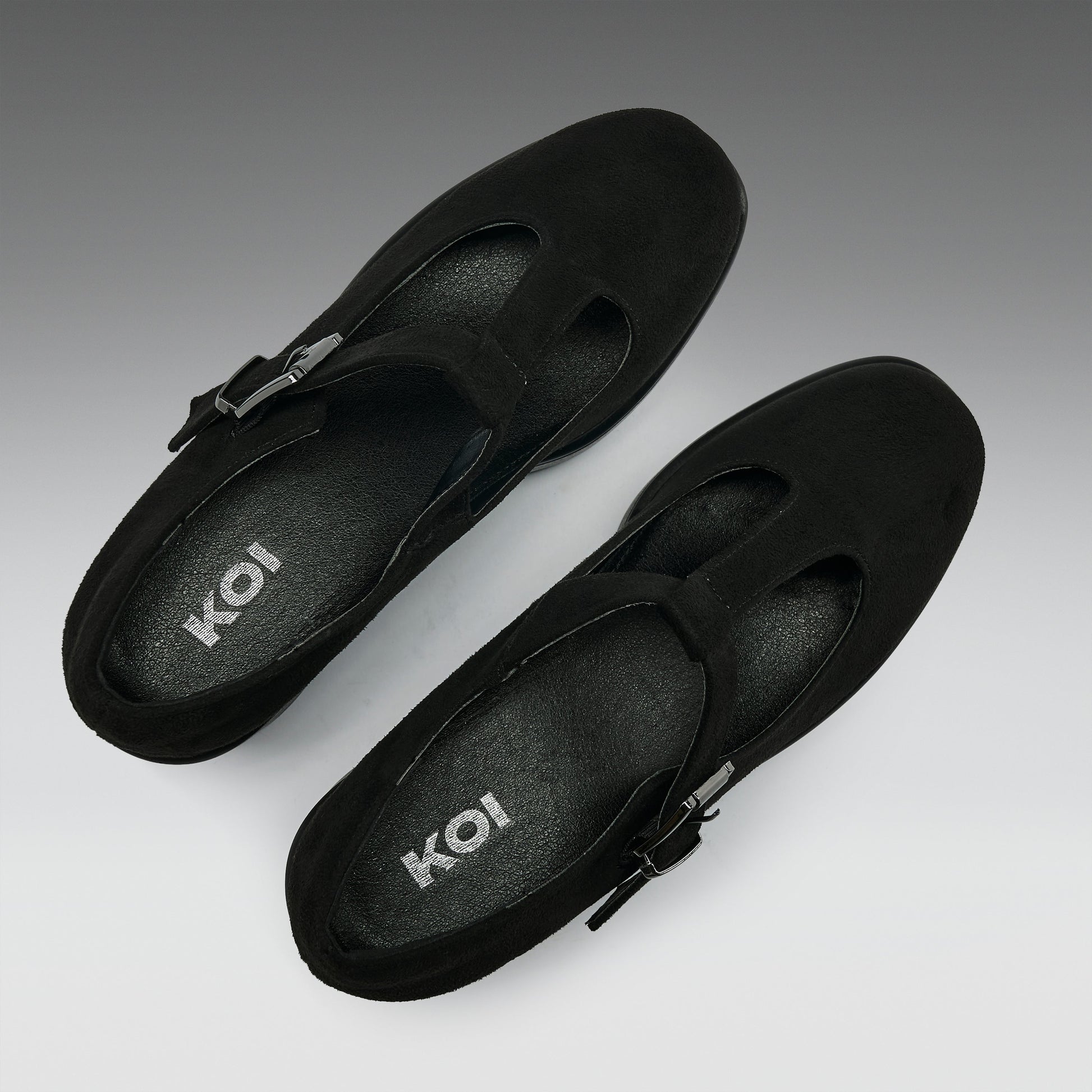 KOI Footwear - Sai Black Mary Jane Shoes 'Suede Edition'