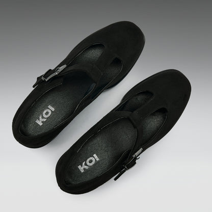 KOI Footwear - Sai Black Mary Jane Shoes 'Suede Edition'