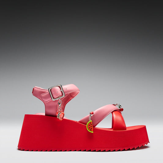 KOI Footwear - Orchard Flatform Charm Sandals - Red