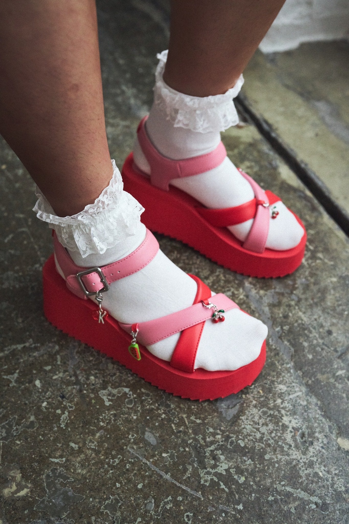 KOI Footwear - Orchard Flatform Charm Sandals - Red
