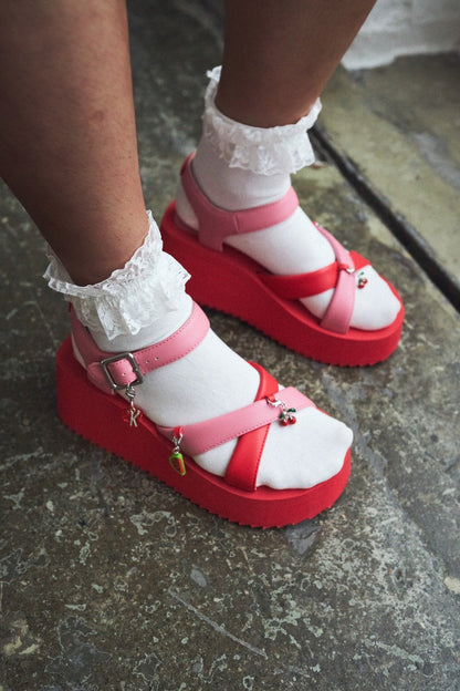 KOI Footwear - Orchard Flatform Charm Sandals - Red