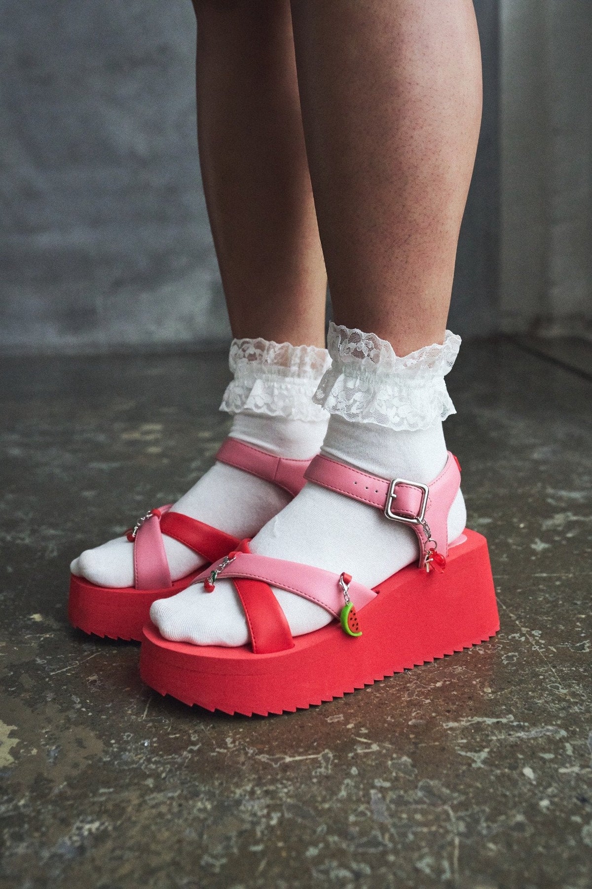 KOI Footwear - Orchard Flatform Charm Sandals - Red