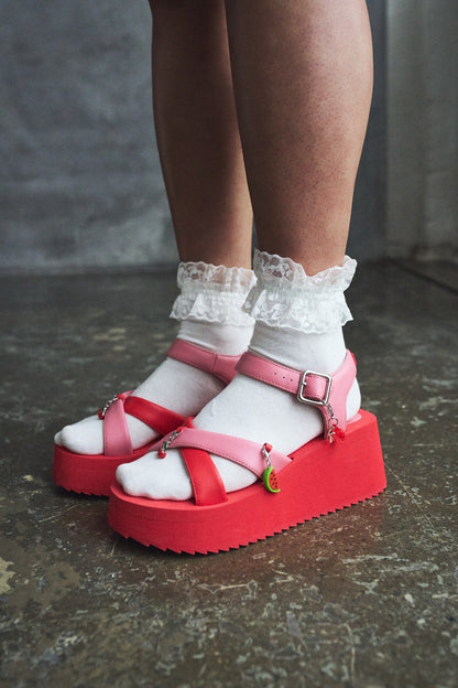KOI Footwear - Orchard Flatform Charm Sandals - Red