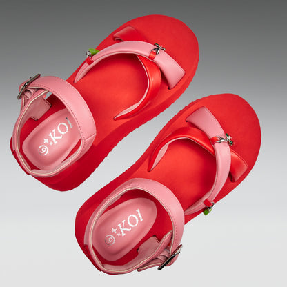 KOI Footwear - Orchard Flatform Charm Sandals - Red