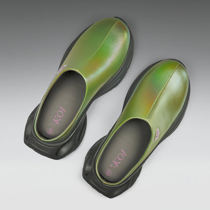 KOI Footwear - Lime Waves Chunky Slip On Shoes