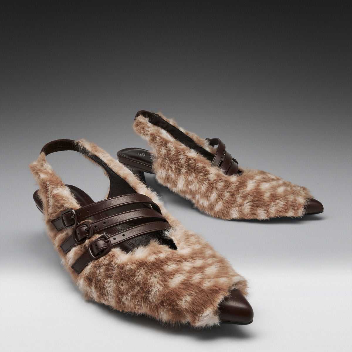 KOI Footwear - Doelle Faux Deer Fur Kitten Heels