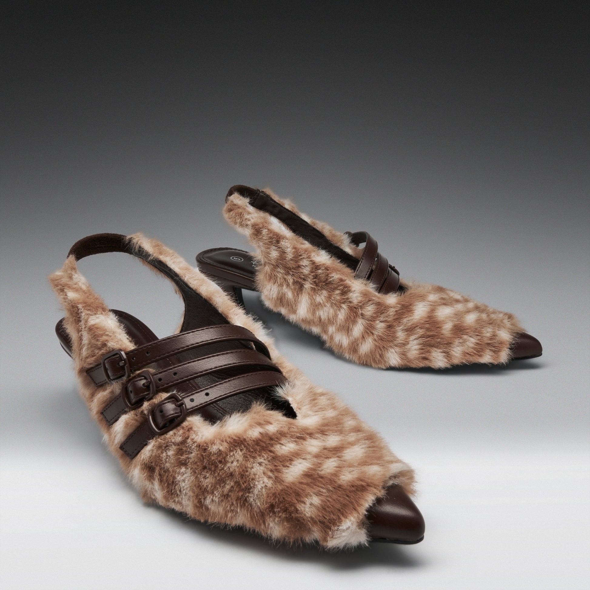 KOI Footwear - Doelle Faux Deer Fur Kitten Heels