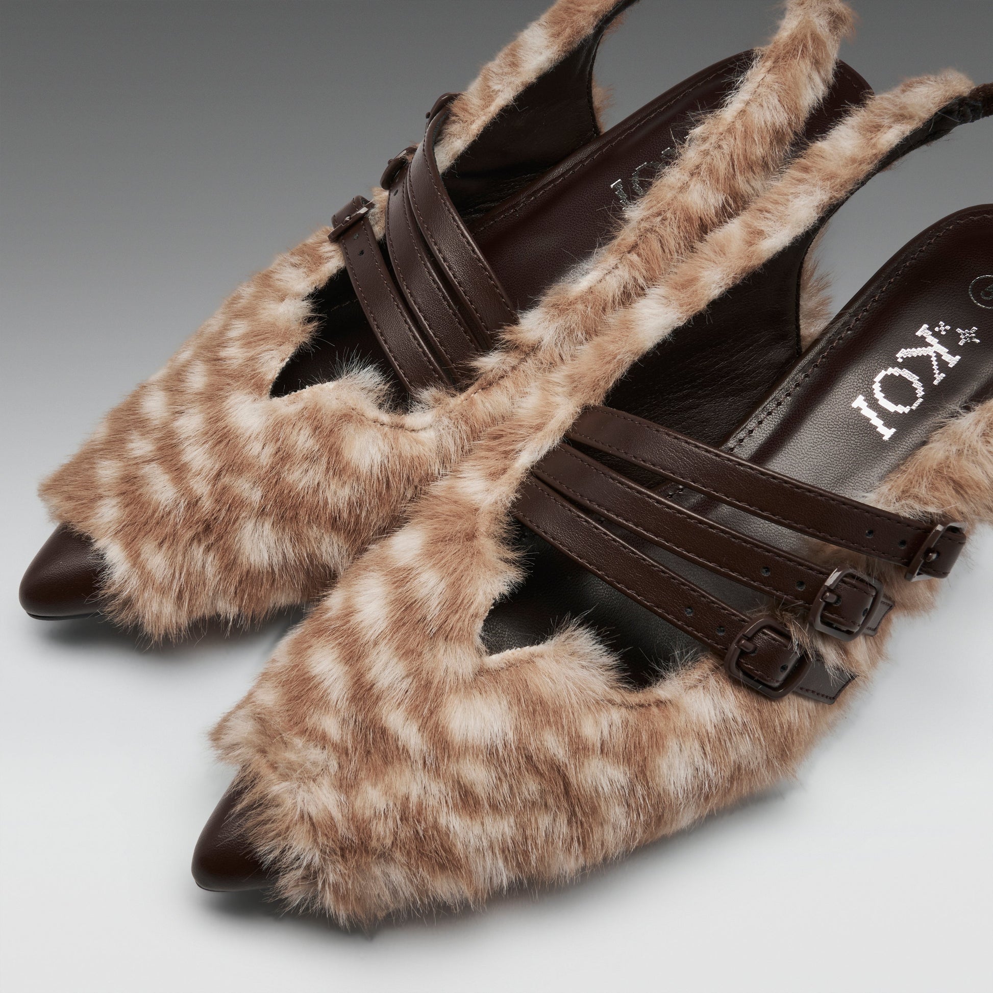 KOI Footwear - Doelle Faux Deer Fur Kitten Heels