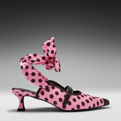 KOI Footwear - 1950's Polka Dot Kitten Heels -Pink