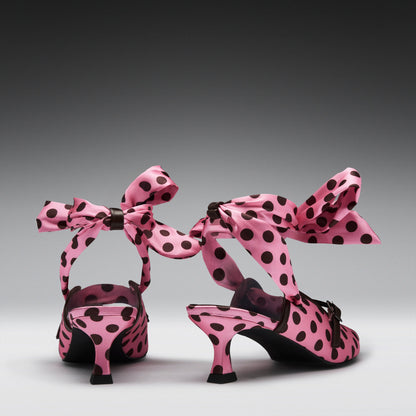 KOI Footwear - 1950's Polka Dot Kitten Heels -Pink