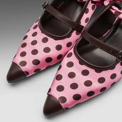 KOI Footwear - 1950's Polka Dot Kitten Heels -Pink