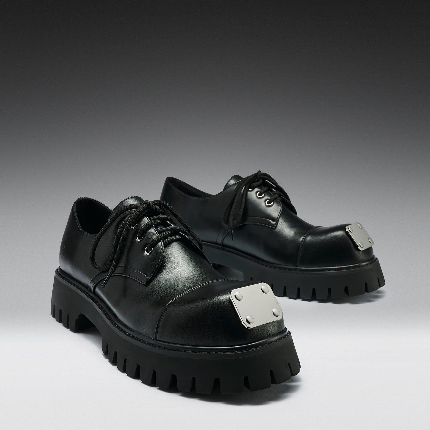 KOI Footwear - Gehrman Metal Cap Chunky Shoes - Black