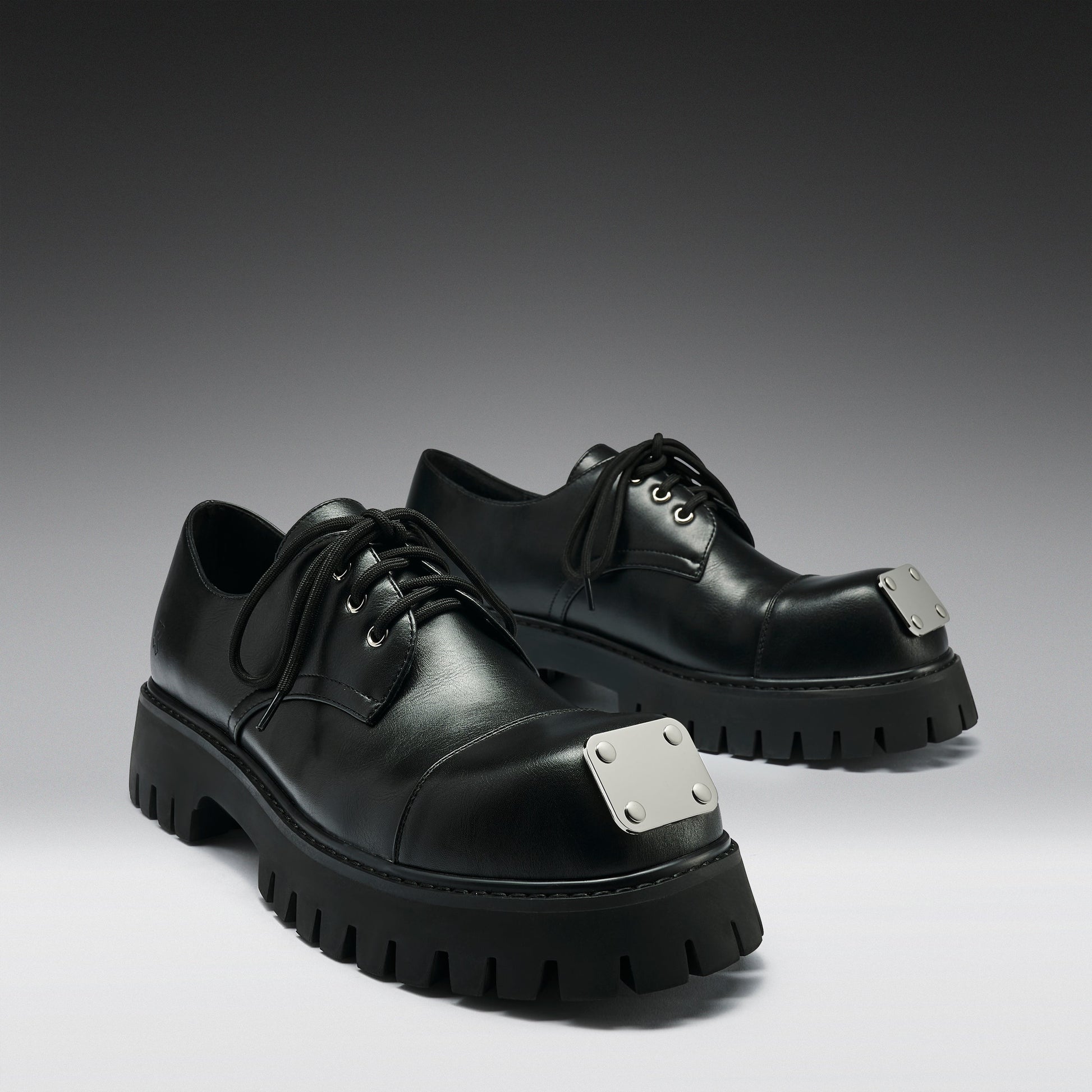 KOI Footwear - Gehrman Metal Cap Chunky Shoes - Black