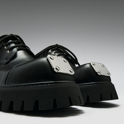 KOI Footwear - Gehrman Metal Cap Chunky Shoes - Black