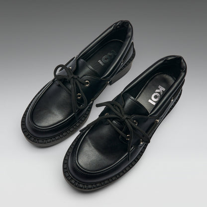 KOI Footwear - Arwen Tale Boat Shoes - Black