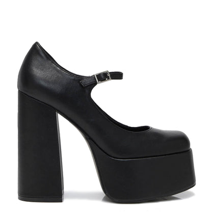 KOI Footwear - Darkbloom Black Platform Heels