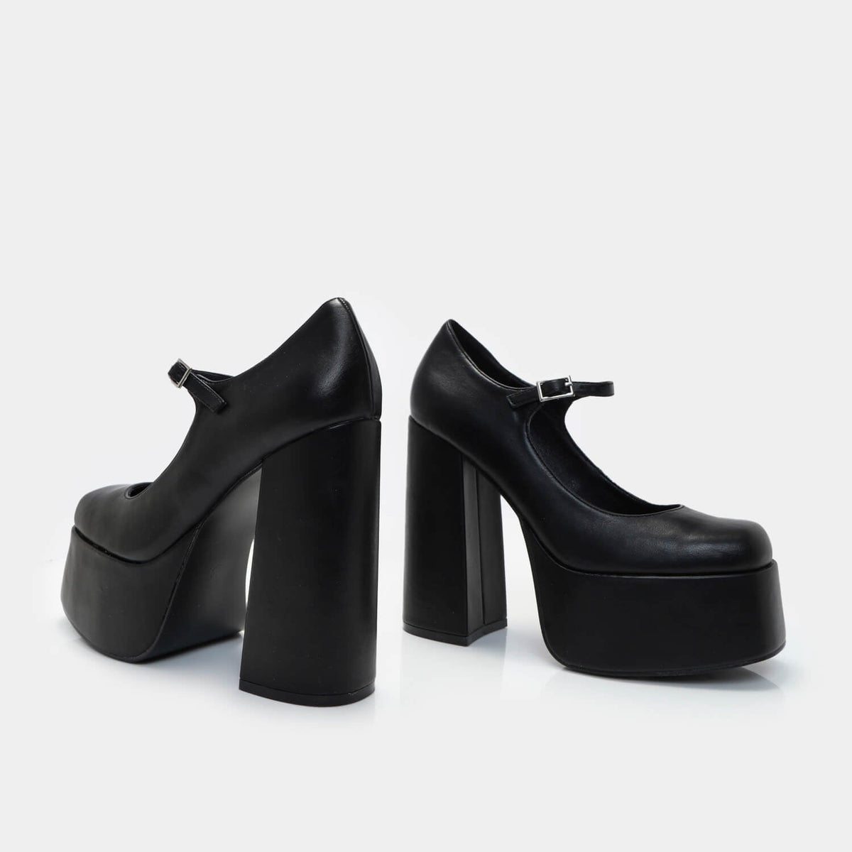 KOI Footwear - Darkbloom Black Platform Heels