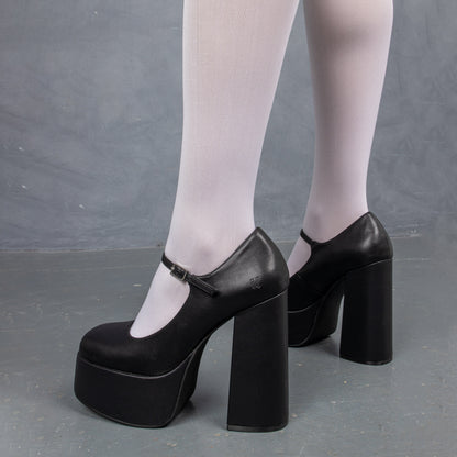 KOI Footwear - Darkbloom Black Platform Heels