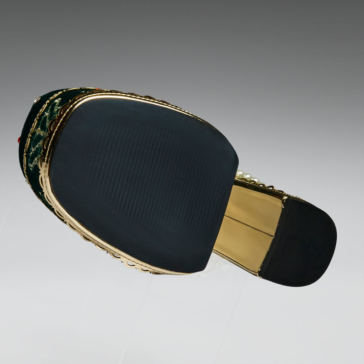 KOI Footwear - Boleyn’s Revenge Bejewelled Velvet Heels - Green