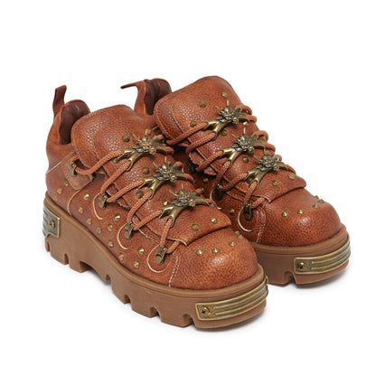 KOI Footwear - Thurnax Chunky Hardware Trainers - Brown