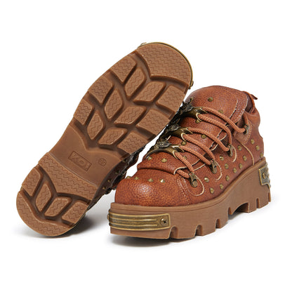 KOI Footwear - Thurnax Chunky Hardware Trainers - Brown