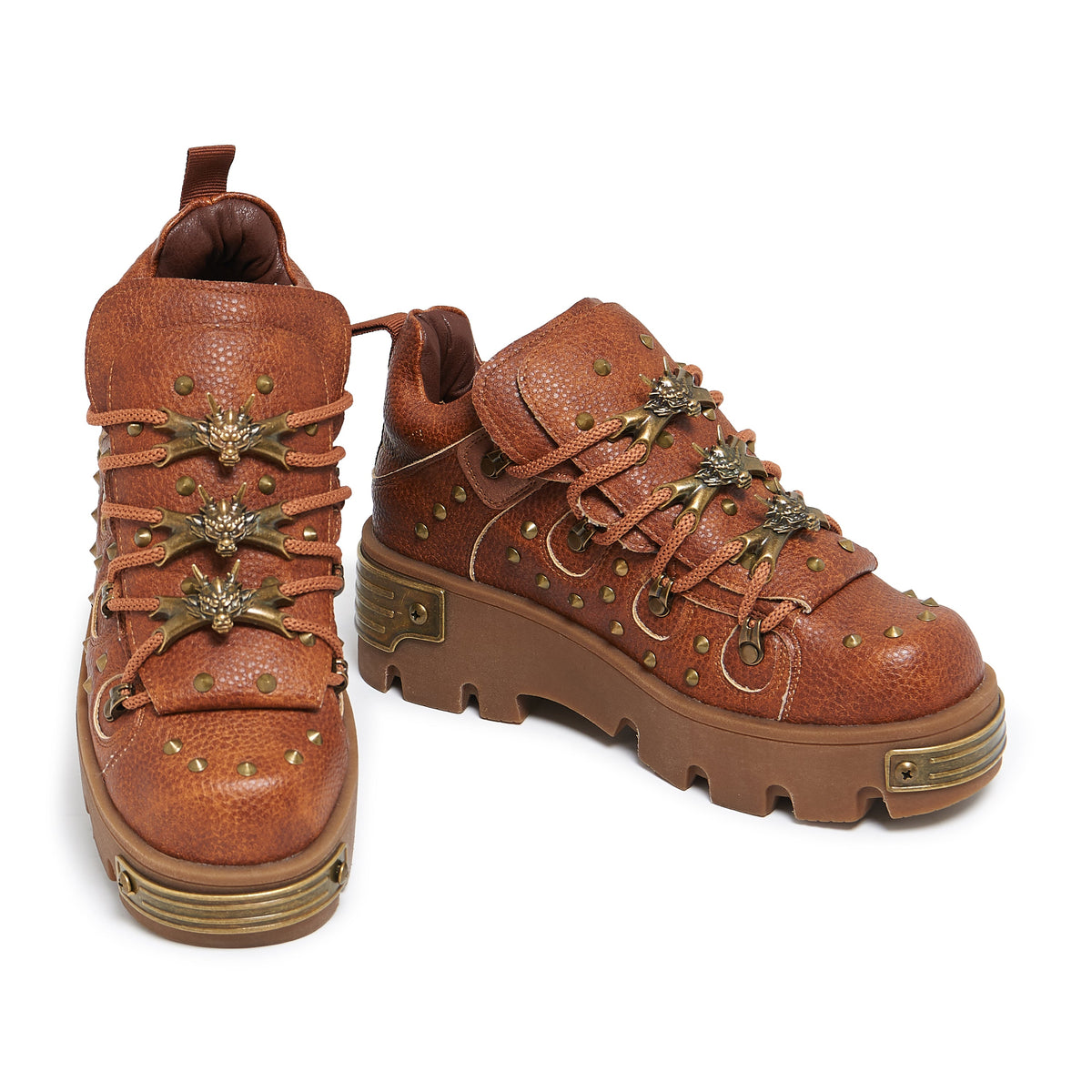 KOI Footwear - Thurnax Chunky Hardware Trainers - Brown
