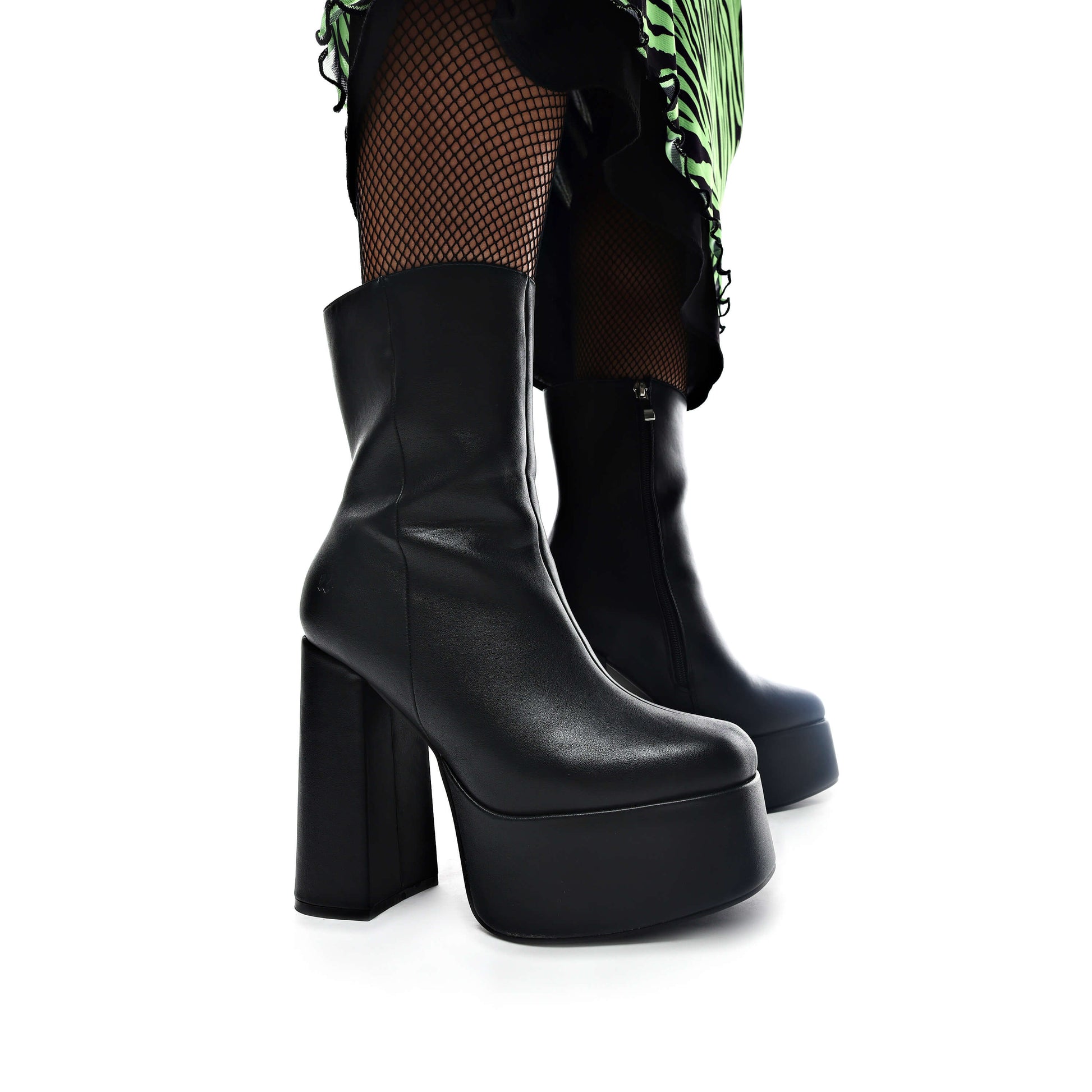 KOI Footwear - Lexus Black Platform Heeled Boots