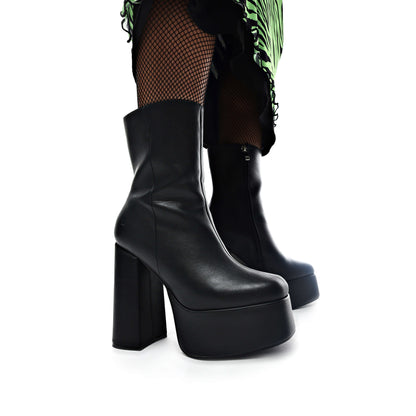 KOI Footwear - Lexus Black Platform Heeled Boots