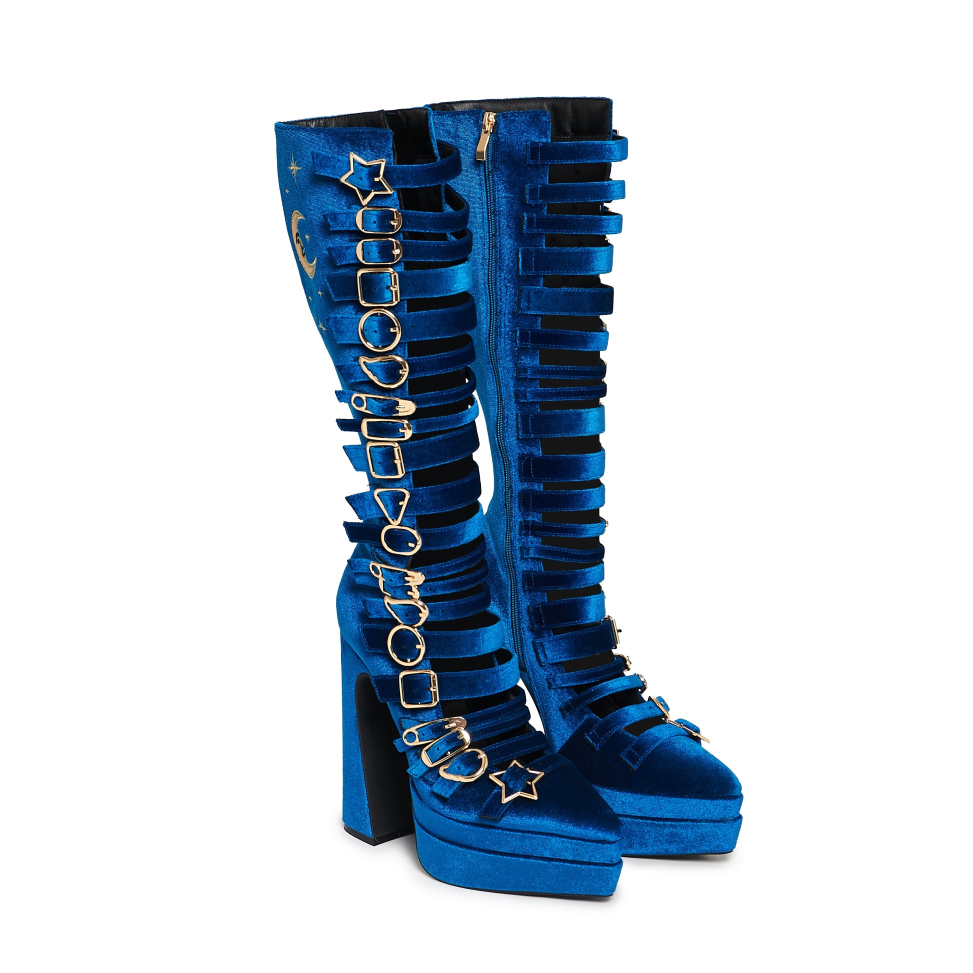 KOI Footwear - Cyberspace Celestial Long Boots - Blue