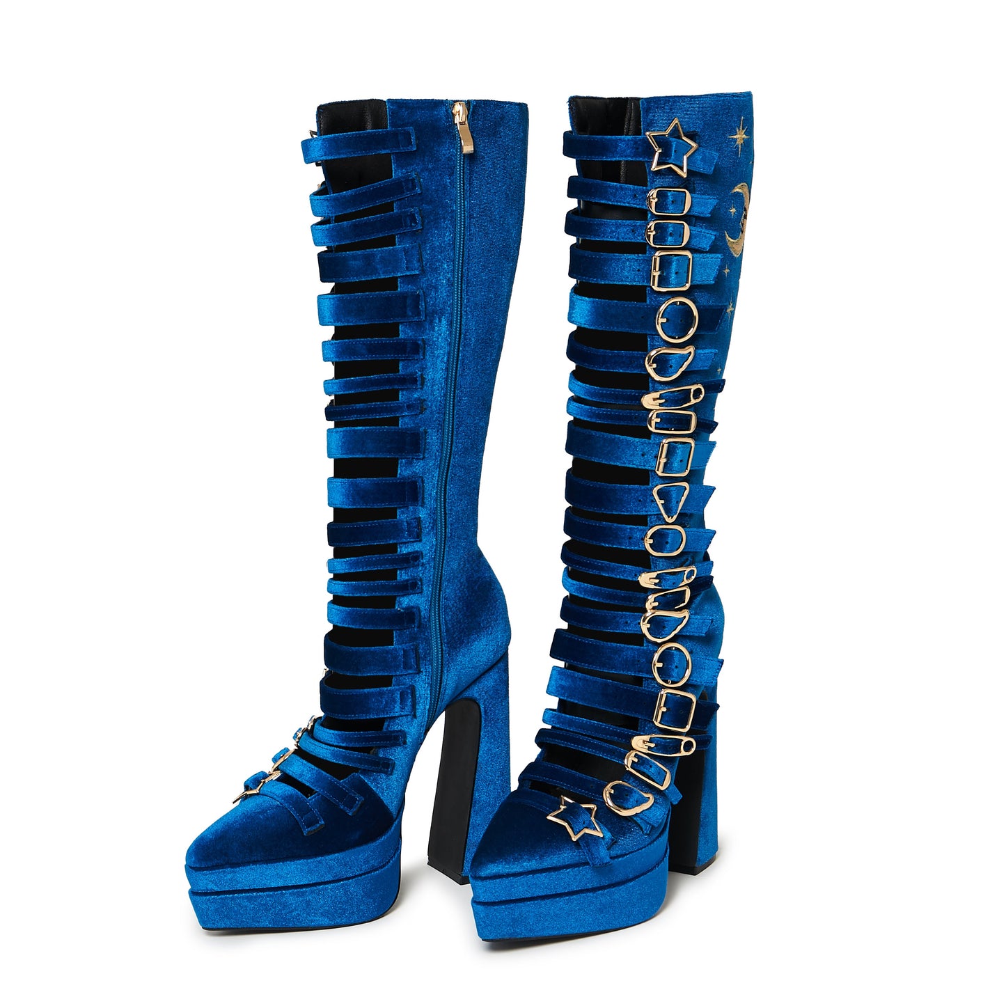 KOI Footwear - Cyberspace Celestial Long Boots - Blue