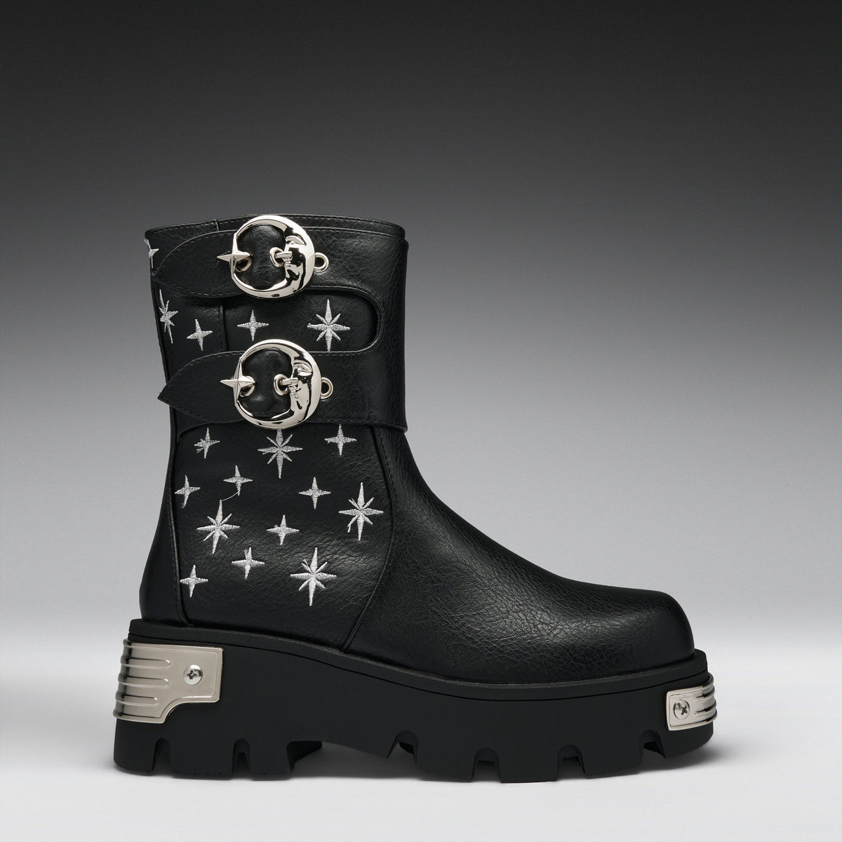 KOI Footwear - Eclipsed Rituals Biker Boots -Black