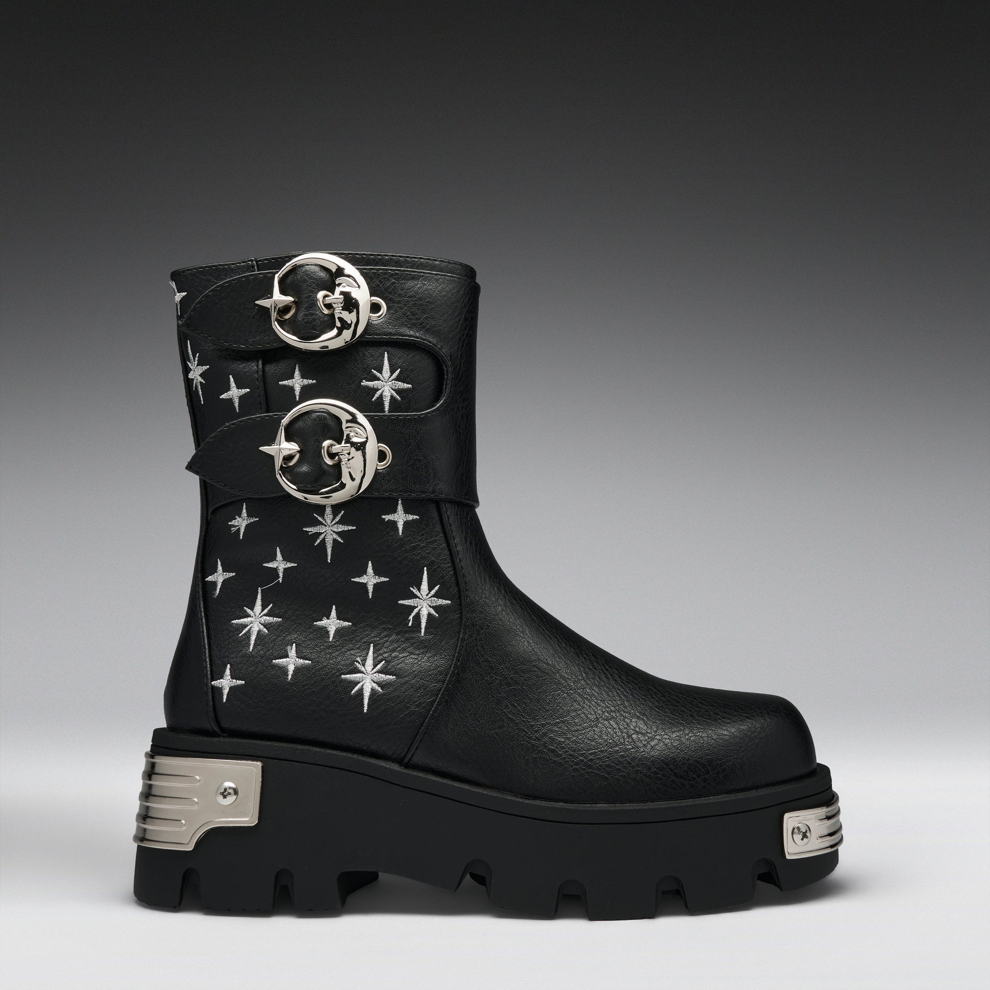 KOI Footwear - Eclipsed Rituals Biker Boots -Black