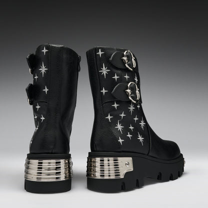 KOI Footwear - Eclipsed Rituals Biker Boots -Black