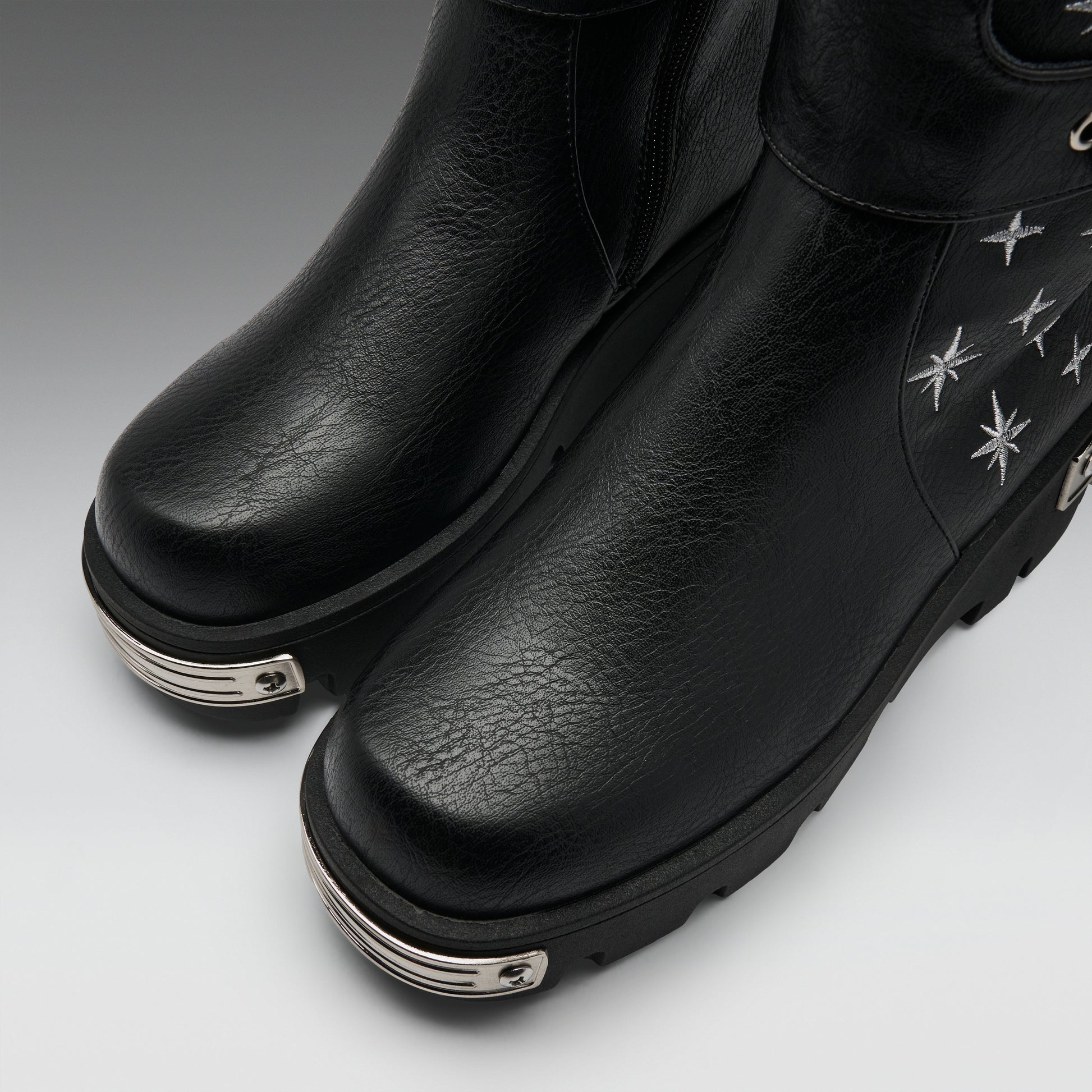 KOI Footwear - Eclipsed Rituals Biker Boots -Black