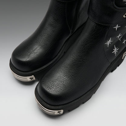 KOI Footwear - Eclipsed Rituals Biker Boots -Black