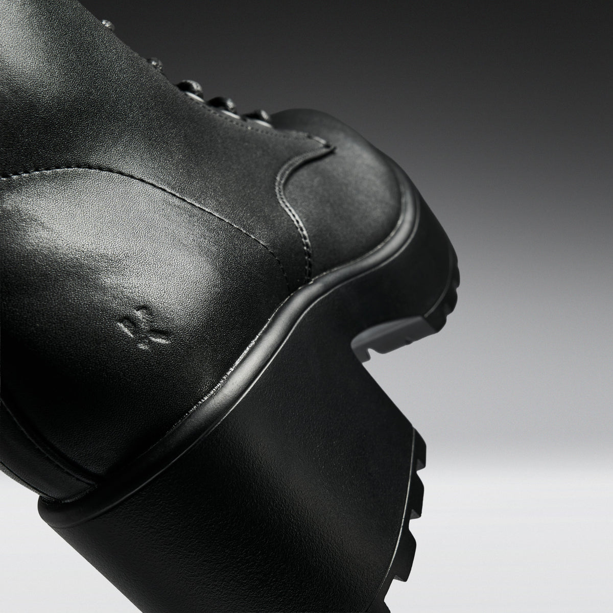 KOI Footwear - Black Leather Chunky Platform Military Boots